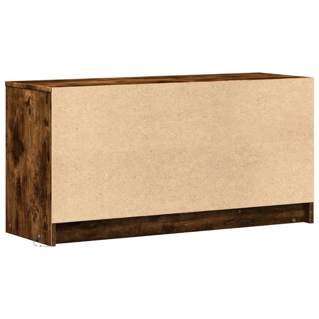 vidaXL Szafka pod TV z LED, przydymiony dąb, 100x34x50 cm