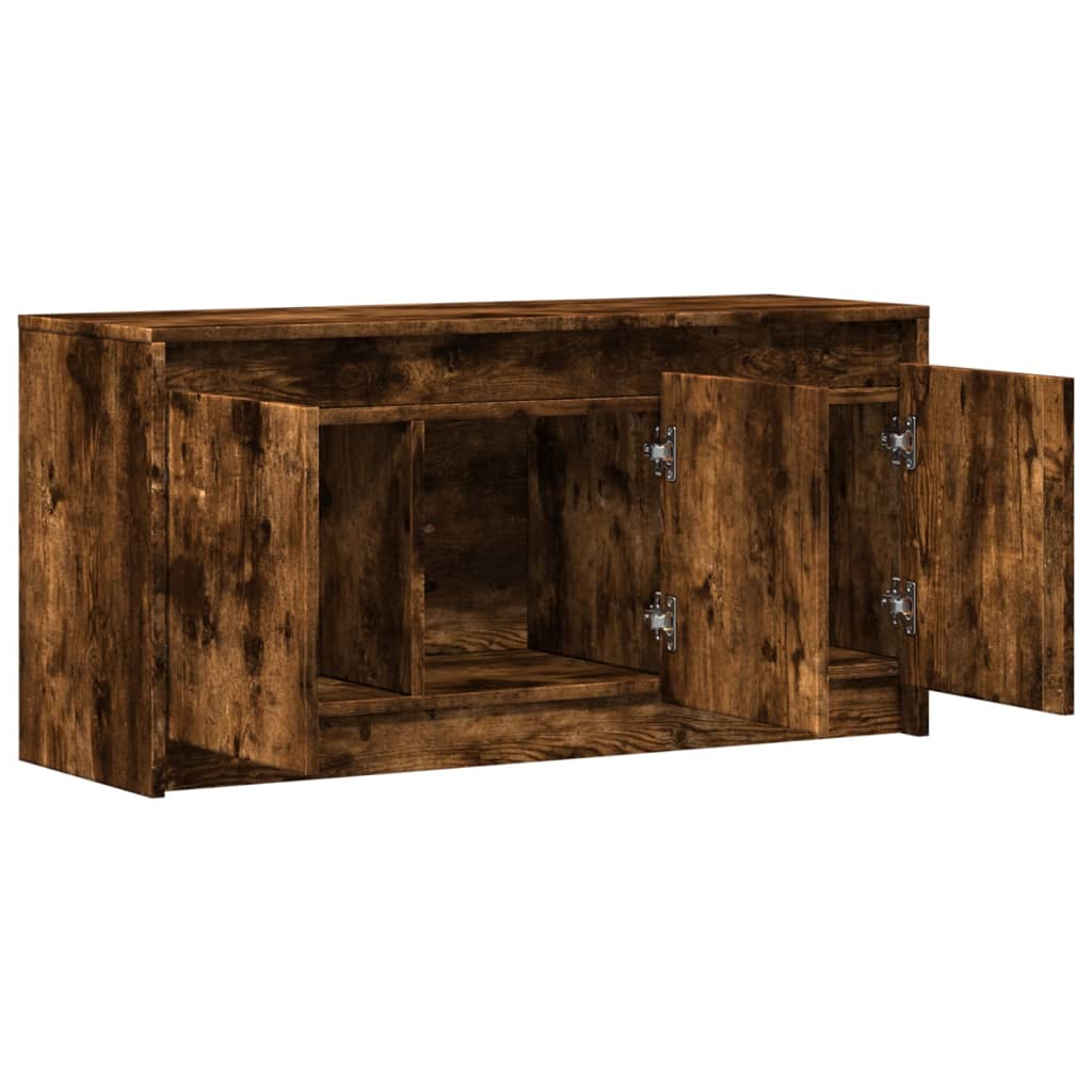 vidaXL Szafka pod TV z LED, przydymiony dąb, 100x34x50 cm