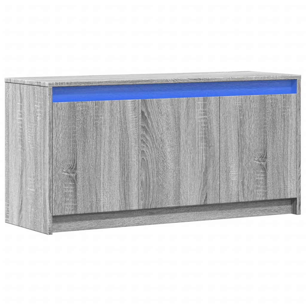 vidaXL Szafka pod TV z LED, szary dąb sonoma, 100x34x50 cm