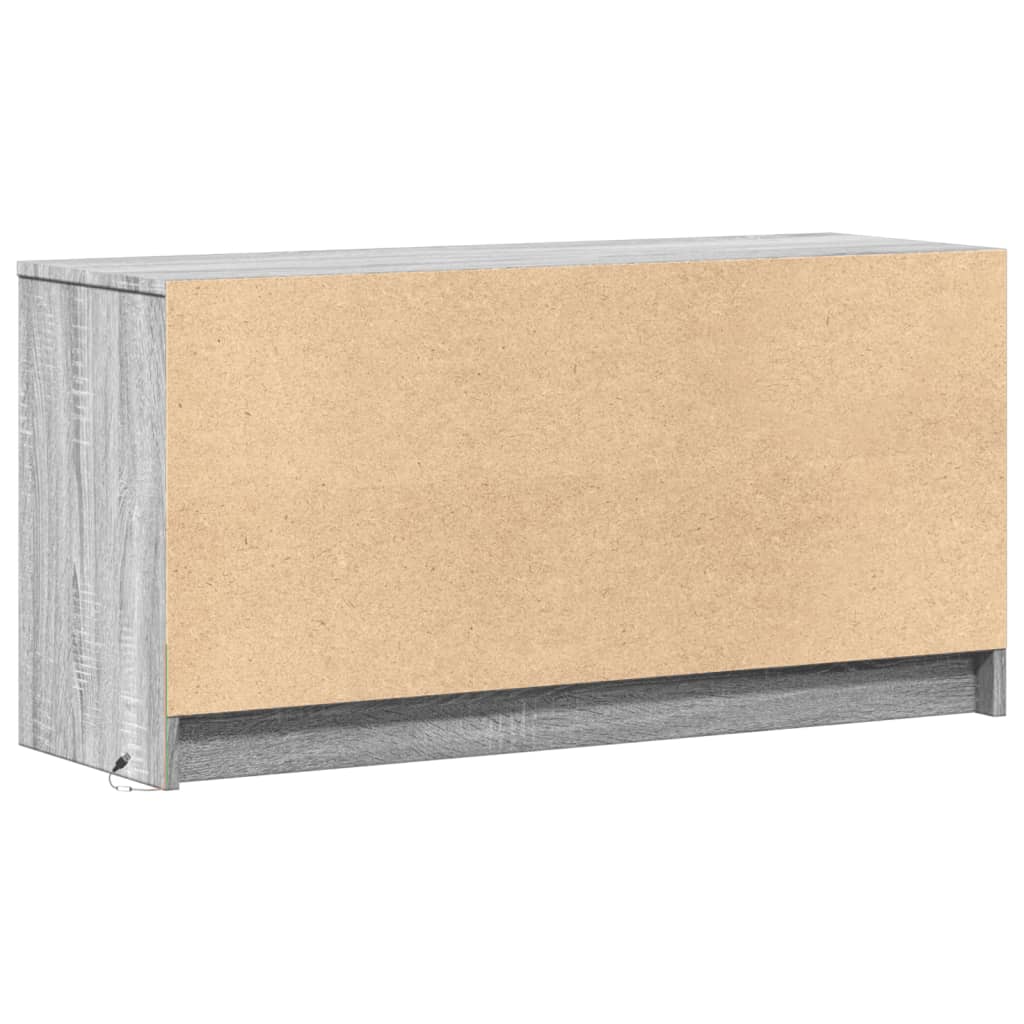 vidaXL Szafka pod TV z LED, szary dąb sonoma, 100x34x50 cm