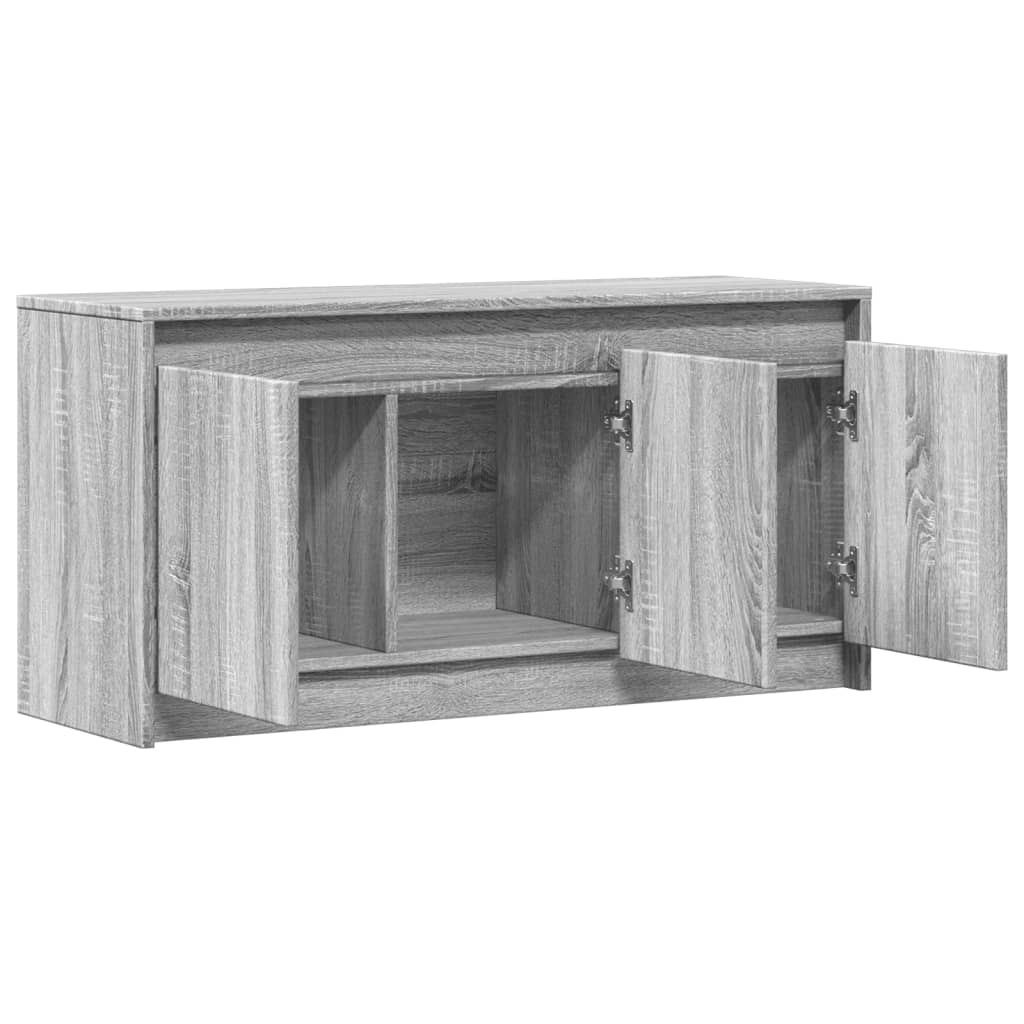 vidaXL Szafka pod TV z LED, szary dąb sonoma, 100x34x50 cm