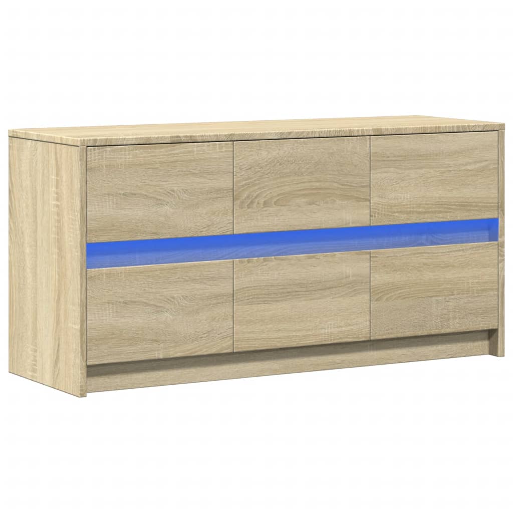 vidaXL Szafka pod TV z LED, dąb sonoma, 100x34x50 cm