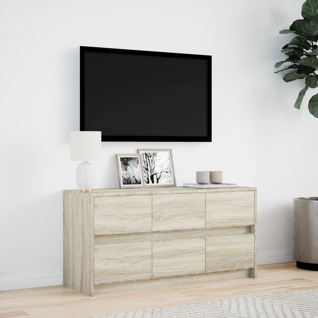 vidaXL Szafka pod TV z LED, dąb sonoma, 100x34x50 cm