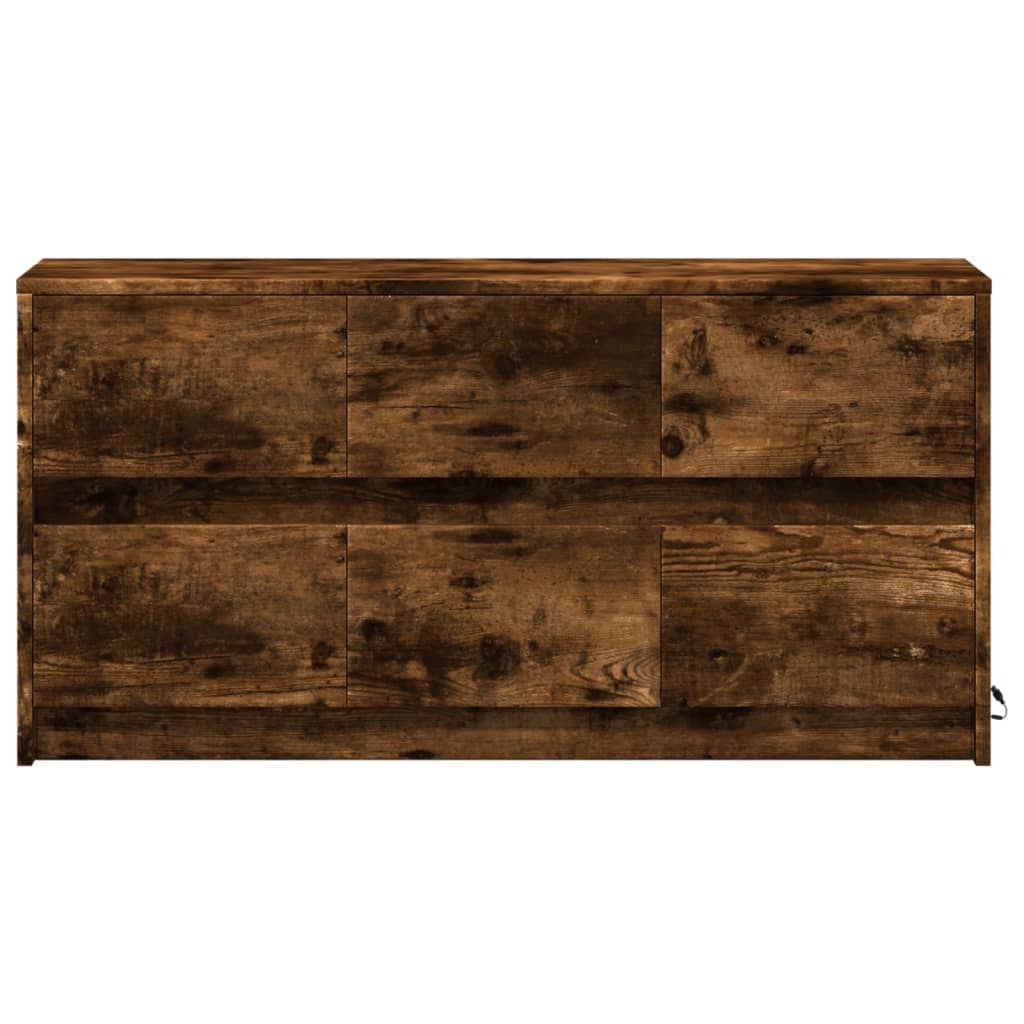 vidaXL Szafka pod TV z LED, przydymiony dąb, 100x34x50 cm