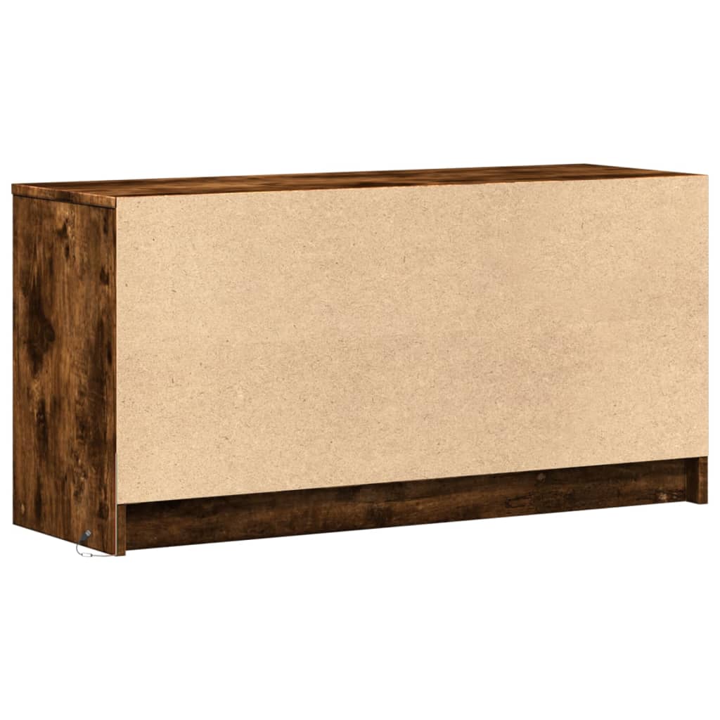 vidaXL Szafka pod TV z LED, przydymiony dąb, 100x34x50 cm