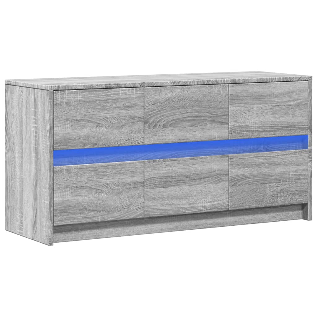 vidaXL Szafka pod TV z LED, szary dąb sonoma, 100x34x50 cm