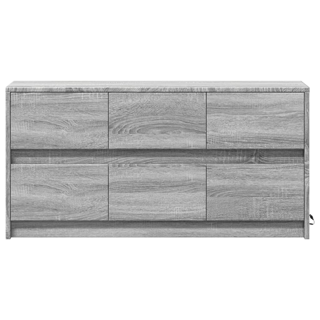 vidaXL Szafka pod TV z LED, szary dąb sonoma, 100x34x50 cm