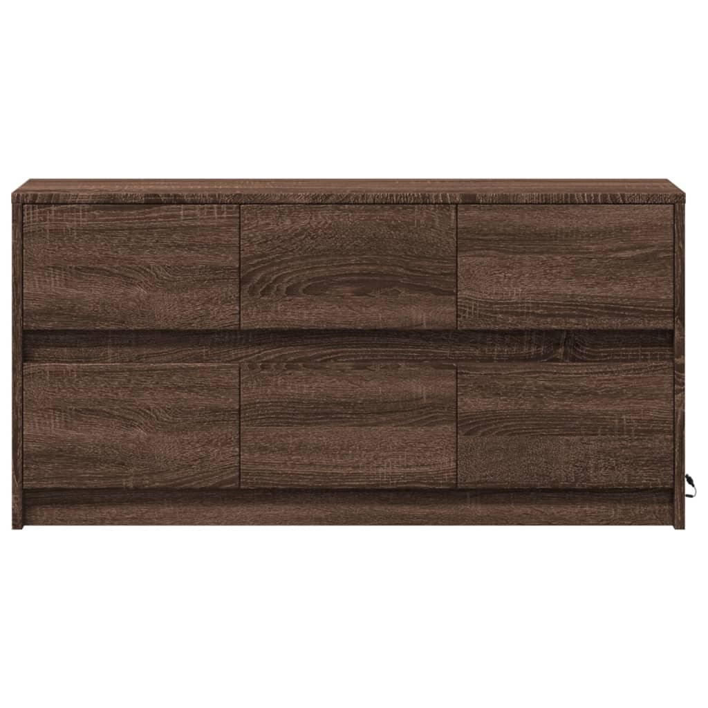 vidaXL Szafka pod TV z LED, brązowy dąb, 100x34x50 cm
