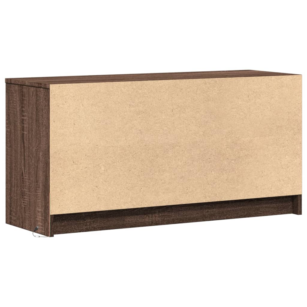 vidaXL Szafka pod TV z LED, brązowy dąb, 100x34x50 cm
