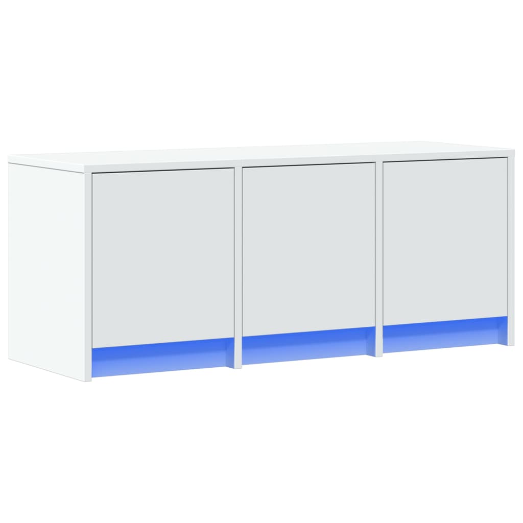 vidaXL Szafka TV z LED, biała, 97x34x40 cm, materiał drewnopochodny