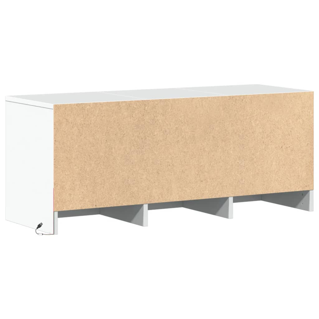 vidaXL Szafka TV z LED, biała, 97x34x40 cm, materiał drewnopochodny