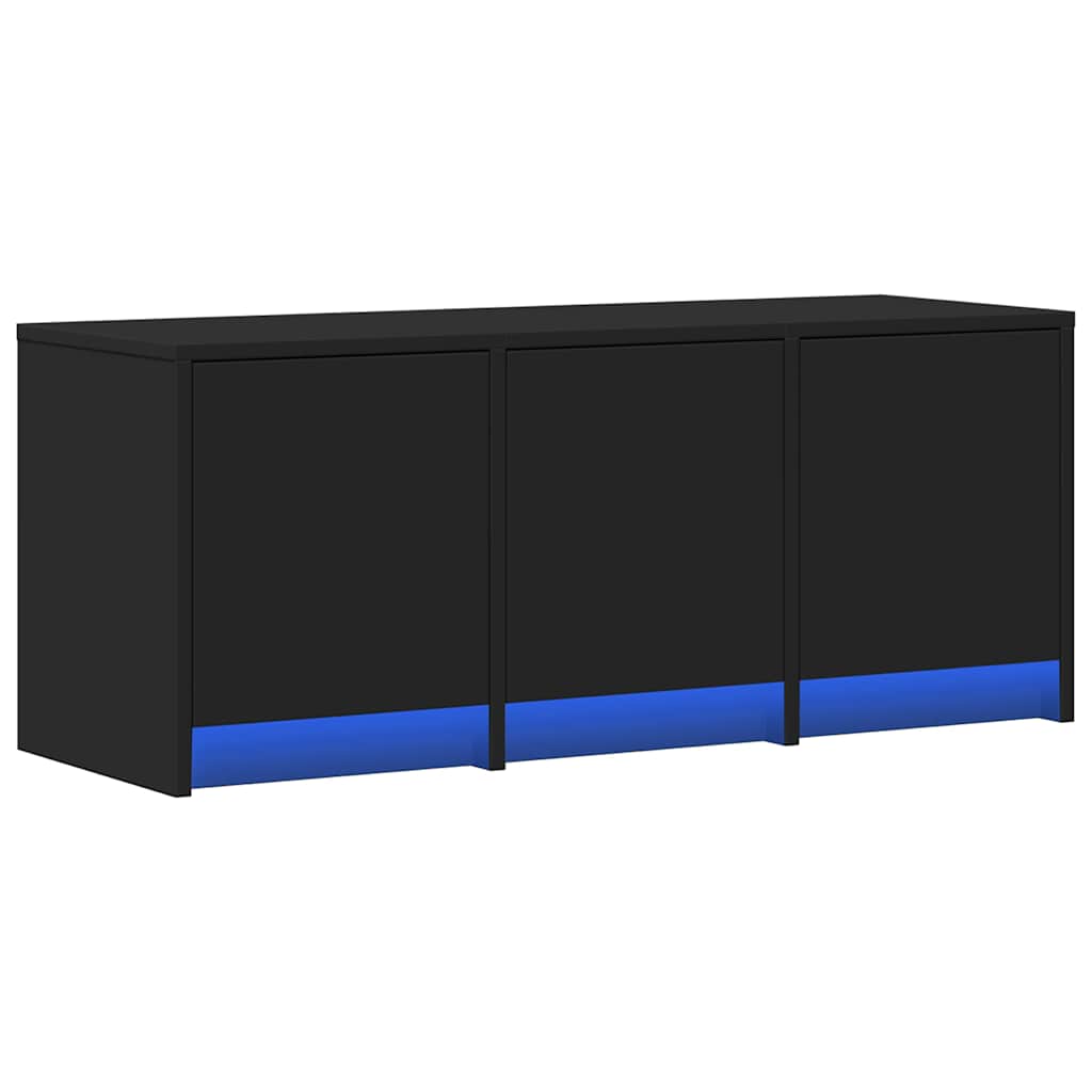 vidaXL Szafka TV z LED, czarna, 97x34x40 cm, materiał drewnopochodny