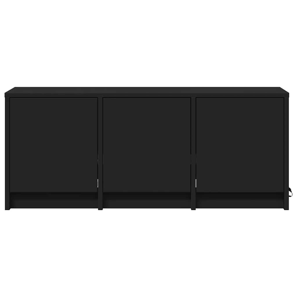 vidaXL Szafka TV z LED, czarna, 97x34x40 cm, materiał drewnopochodny