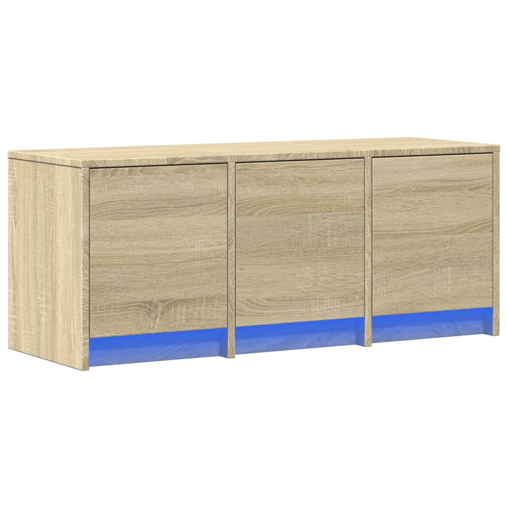 vidaXL Szafka TV z LED, dąb sonoma, 97x34x40 cm