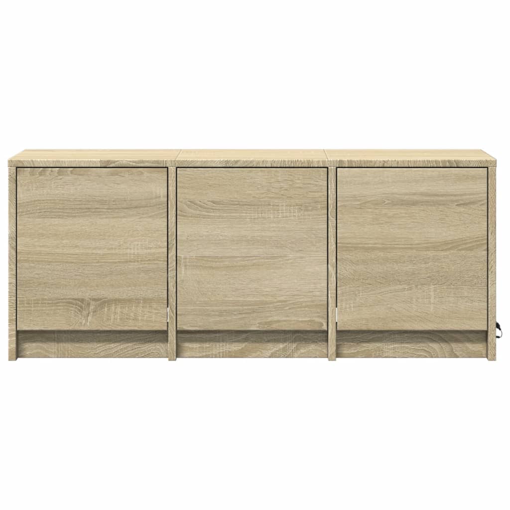 vidaXL Szafka TV z LED, dąb sonoma, 97x34x40 cm