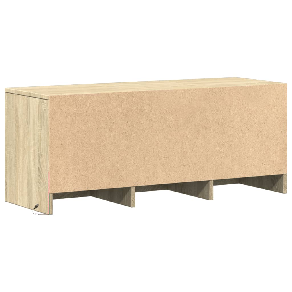 vidaXL Szafka TV z LED, dąb sonoma, 97x34x40 cm
