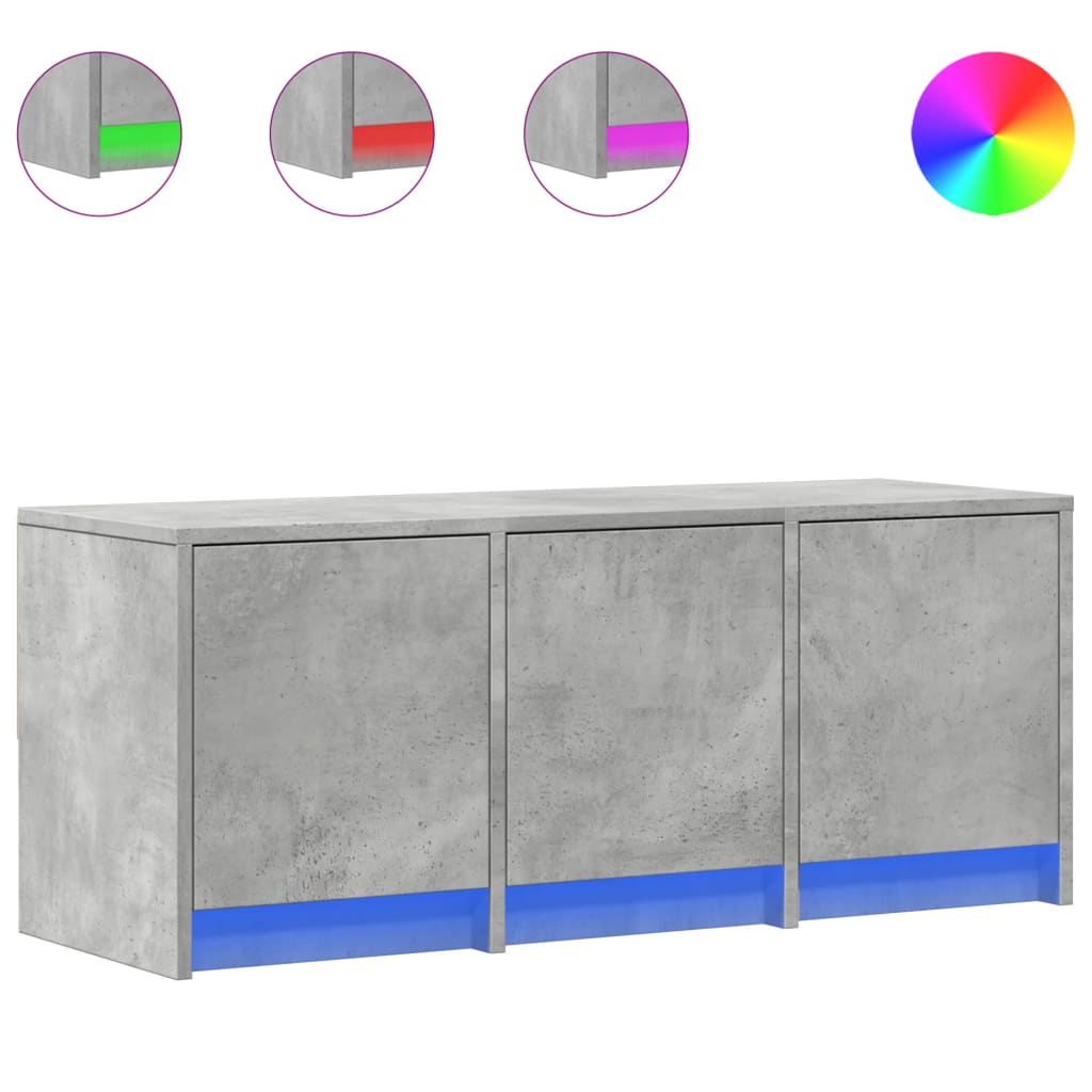 vidaXL Szafka TV z LED, szarość betonu, 97x34x40 cm