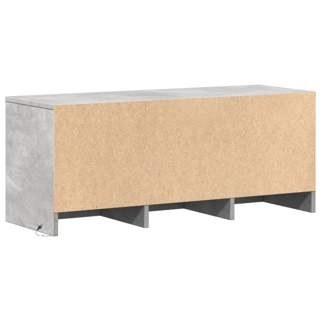 vidaXL Szafka TV z LED, szarość betonu, 97x34x40 cm