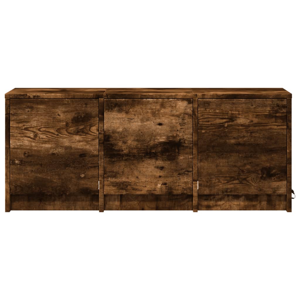vidaXL Szafka pod TV z LED, przydymiony dąb, 97x34x40 cm