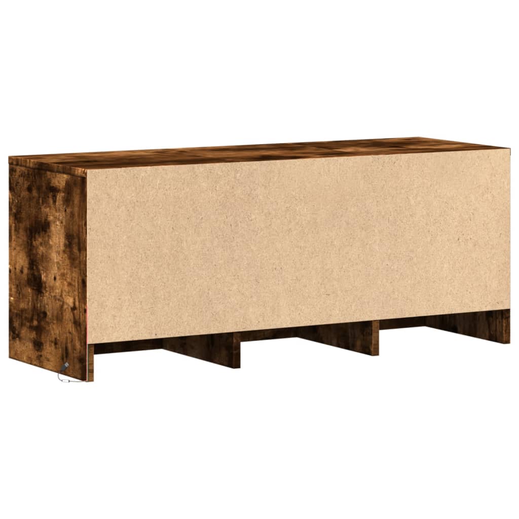 vidaXL Szafka pod TV z LED, przydymiony dąb, 97x34x40 cm