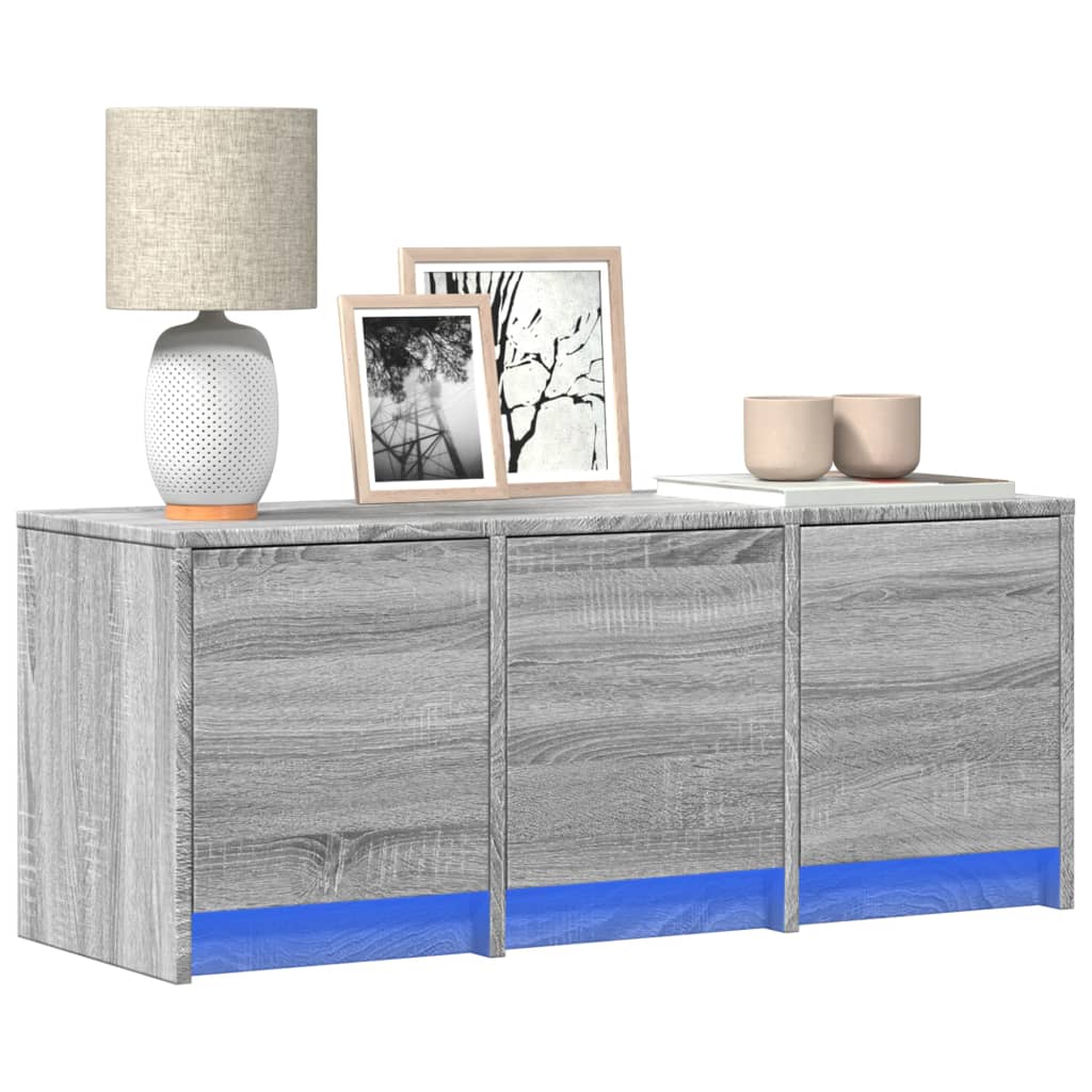 vidaXL Szafka TV z LED, szary dąb sonoma, 97x34x40 cm