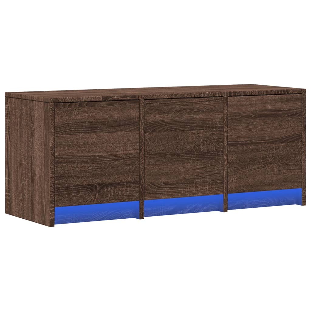 vidaXL Szafka TV z LED, brązowy dąb, 97x34x40 cm