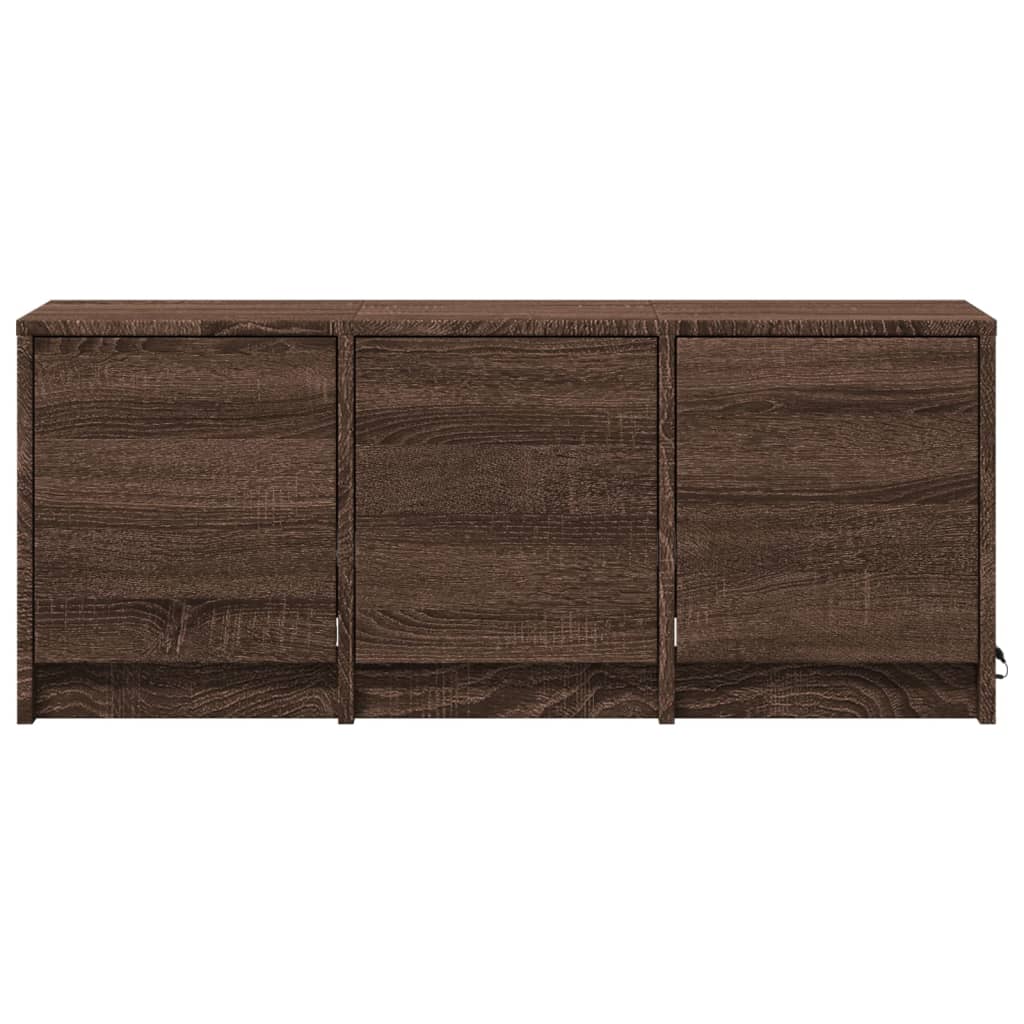 vidaXL Szafka TV z LED, brązowy dąb, 97x34x40 cm