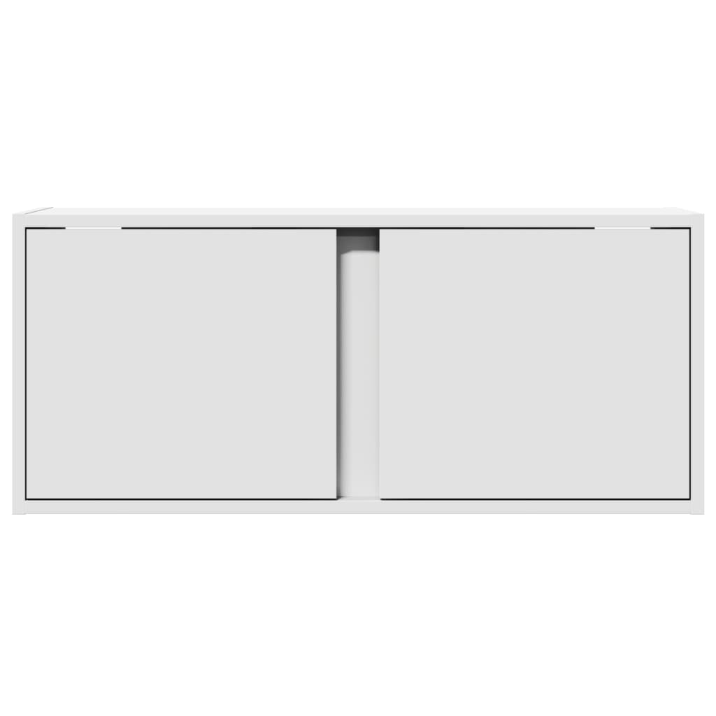 vidaXL Ścienna szafka TV z LED, biała, 80x31x35 cm