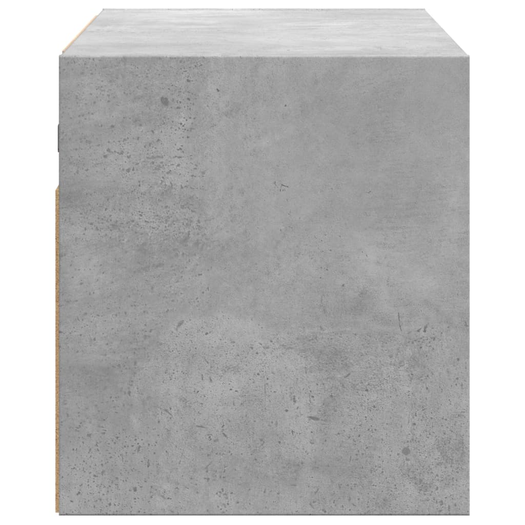 vidaXL Ścienna szafka TV z LED, szarość betonu, 80x31x35 cm