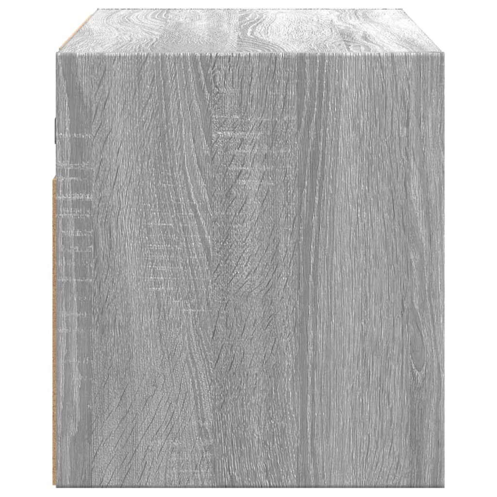 vidaXL Ścienna szafka TV z LED, szary dąb sonoma, 80x31x35 cm