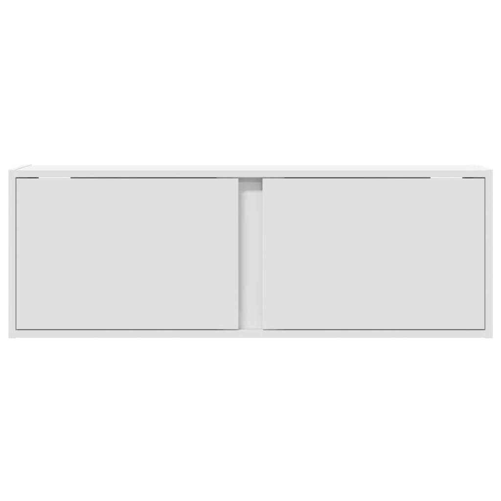 vidaXL Ścienna szafka TV z LED, biała, 100x31x35 cm