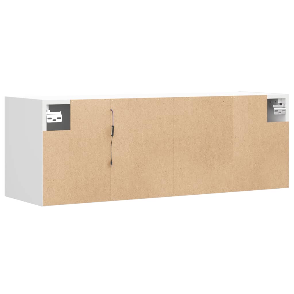 vidaXL Ścienna szafka TV z LED, biała, 100x31x35 cm