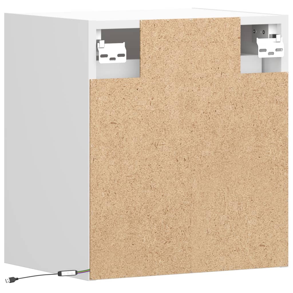 vidaXL Ścienne szafki TV z LED, 2 szt., białe, 41x31x45 cm