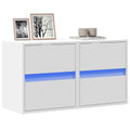 vidaXL Ścienne szafki TV z LED, 2 szt., białe, 41x31x45 cm