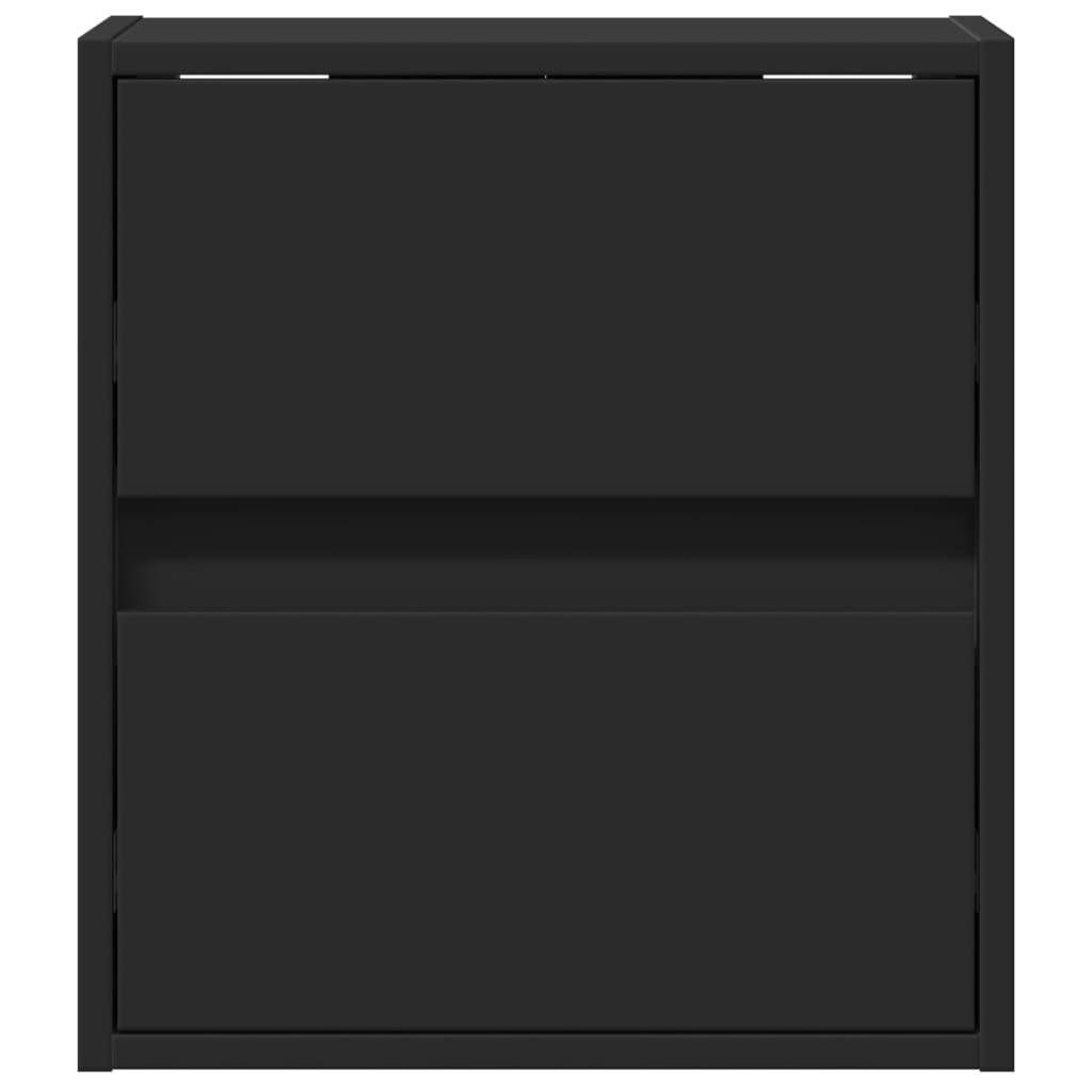 vidaXL Ścienne szafki TV z LED, 2 szt., czarne, 41x31x45 cm