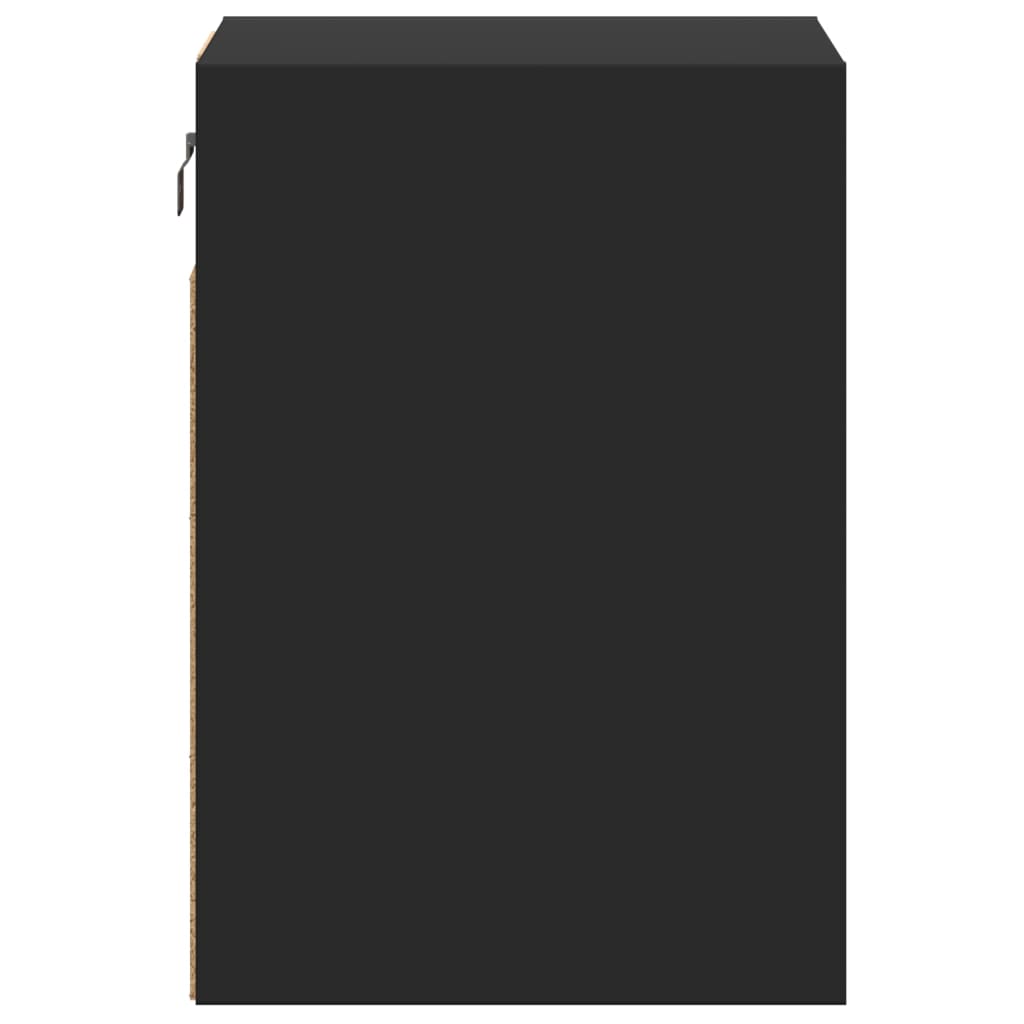vidaXL Ścienne szafki TV z LED, 2 szt., czarne, 41x31x45 cm