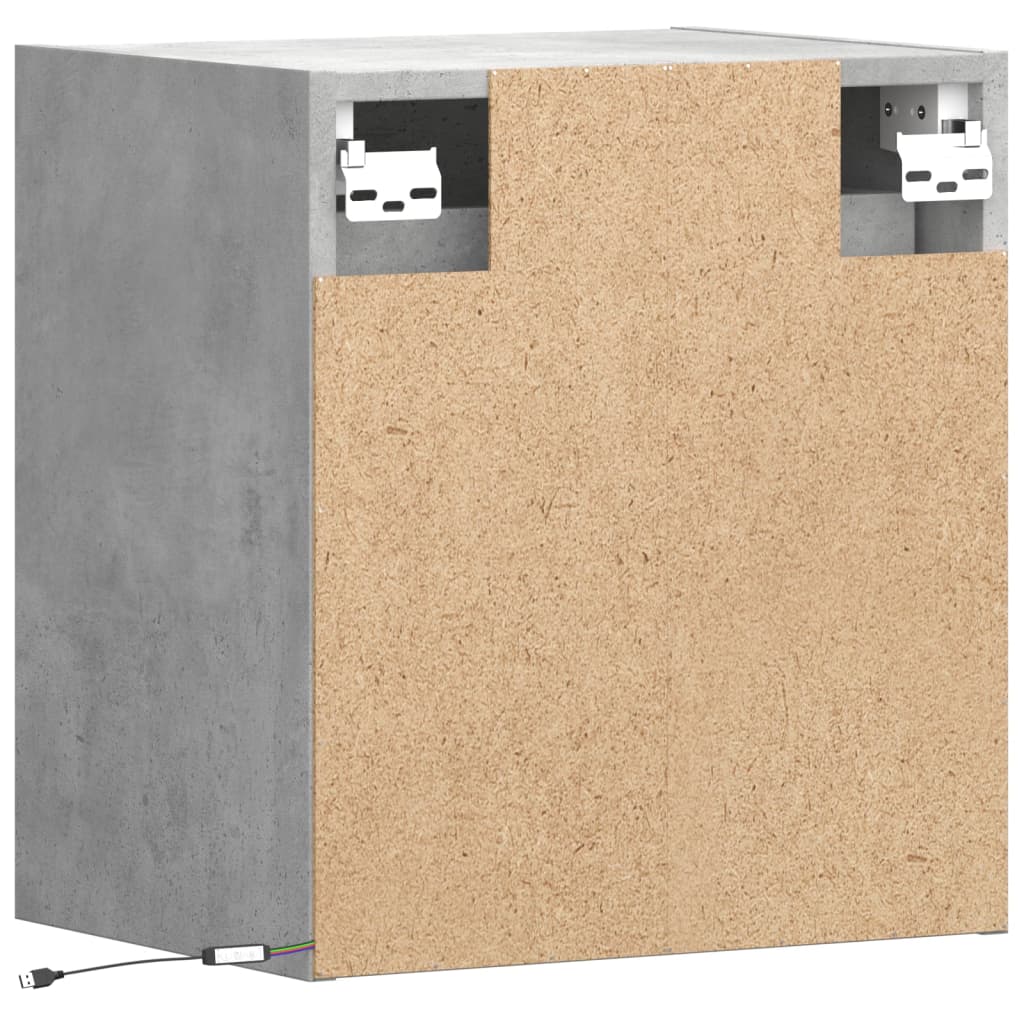 vidaXL Ścienne szafki TV z LED, 2 szt., szarość betonu, 41x31x45 cm