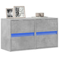vidaXL Ścienne szafki TV z LED, 2 szt., szarość betonu, 41x31x45 cm