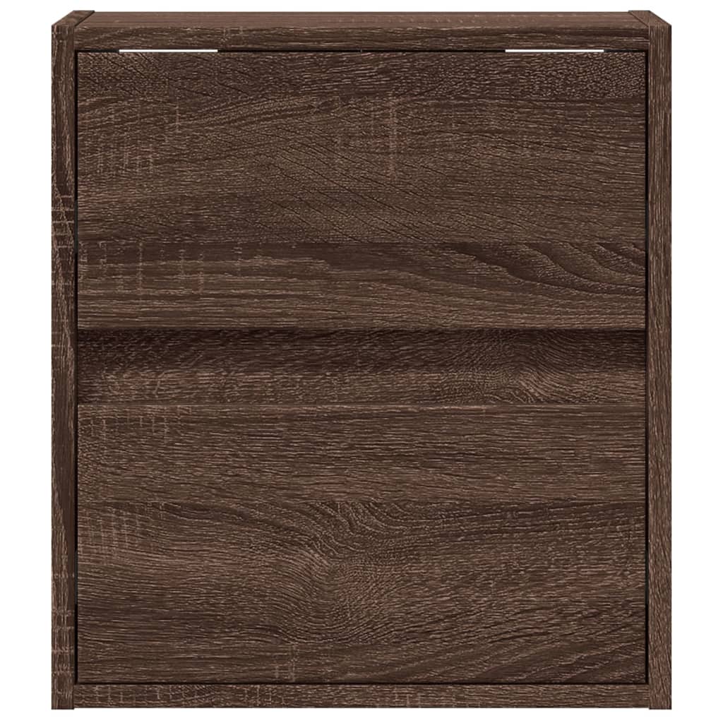 vidaXL Ścienna szafka TV z LED, brązowy dąb, 41x31x45 cm