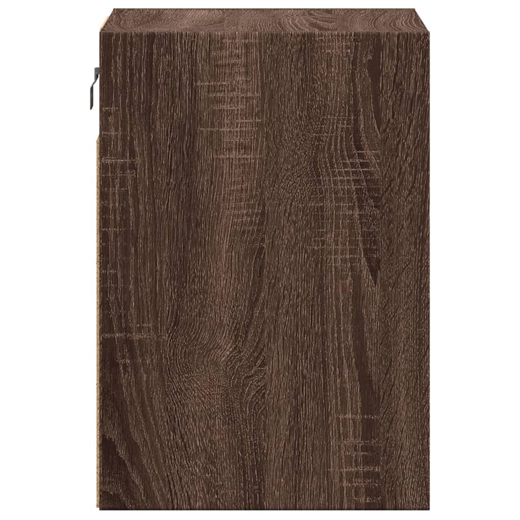 vidaXL Ścienna szafka TV z LED, brązowy dąb, 41x31x45 cm