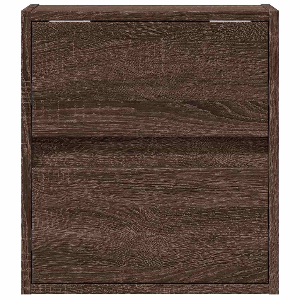 vidaXL Ścienne szafki TV z LED, 2 szt., brązowy dąb, 41x31x45 cm