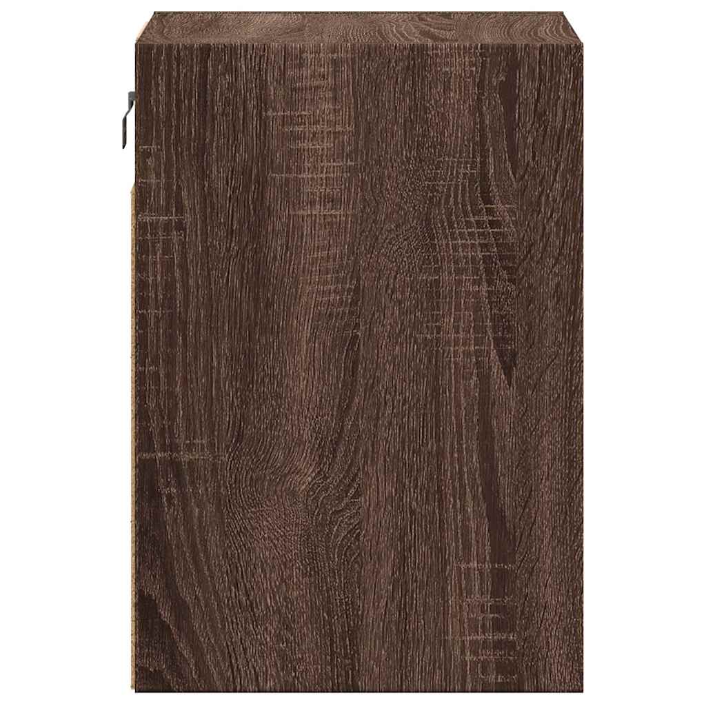 vidaXL Ścienne szafki TV z LED, 2 szt., brązowy dąb, 41x31x45 cm