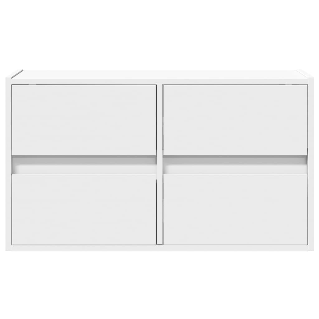 vidaXL Ścienna szafka TV z LED, biała, 80x31x45 cm