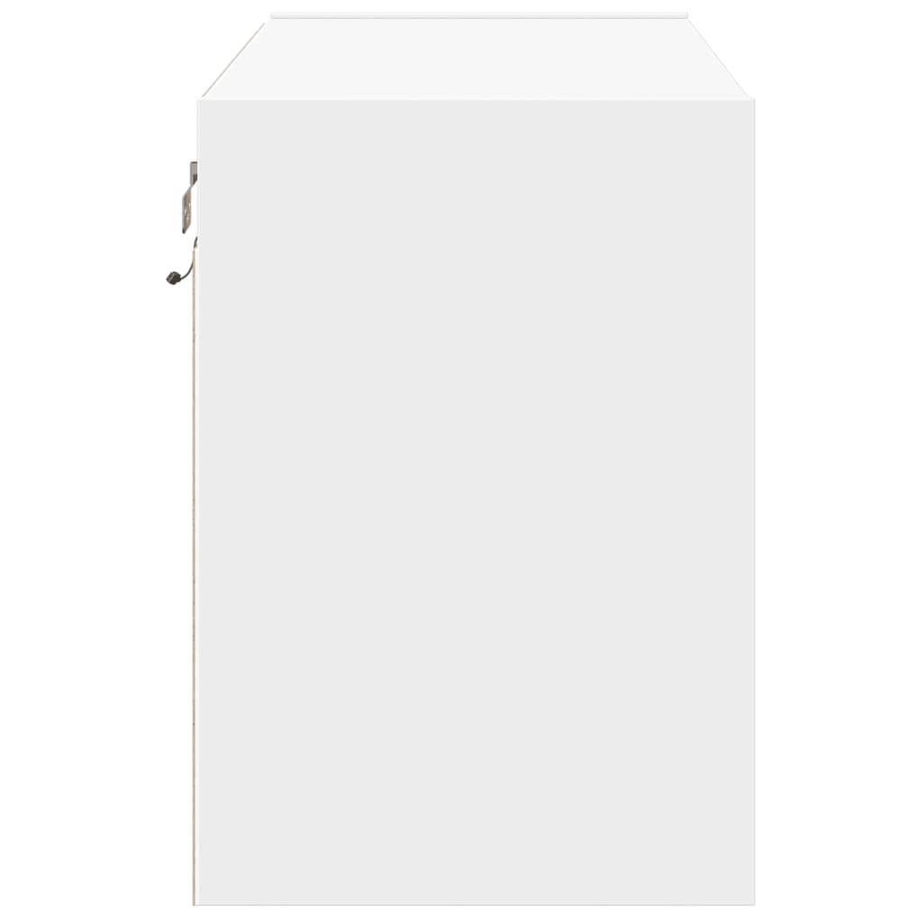 vidaXL Ścienna szafka TV z LED, biała, 80x31x45 cm