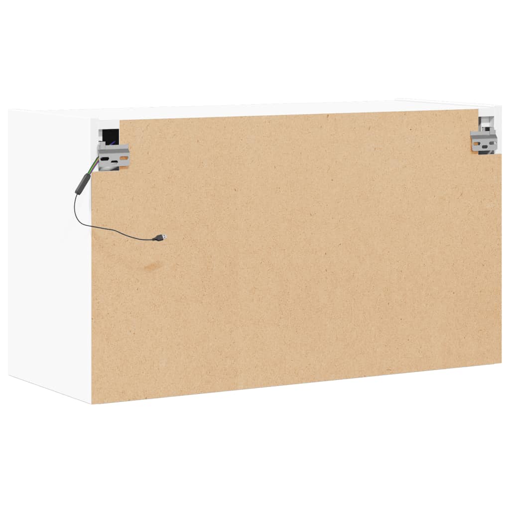 vidaXL Ścienna szafka TV z LED, biała, 80x31x45 cm