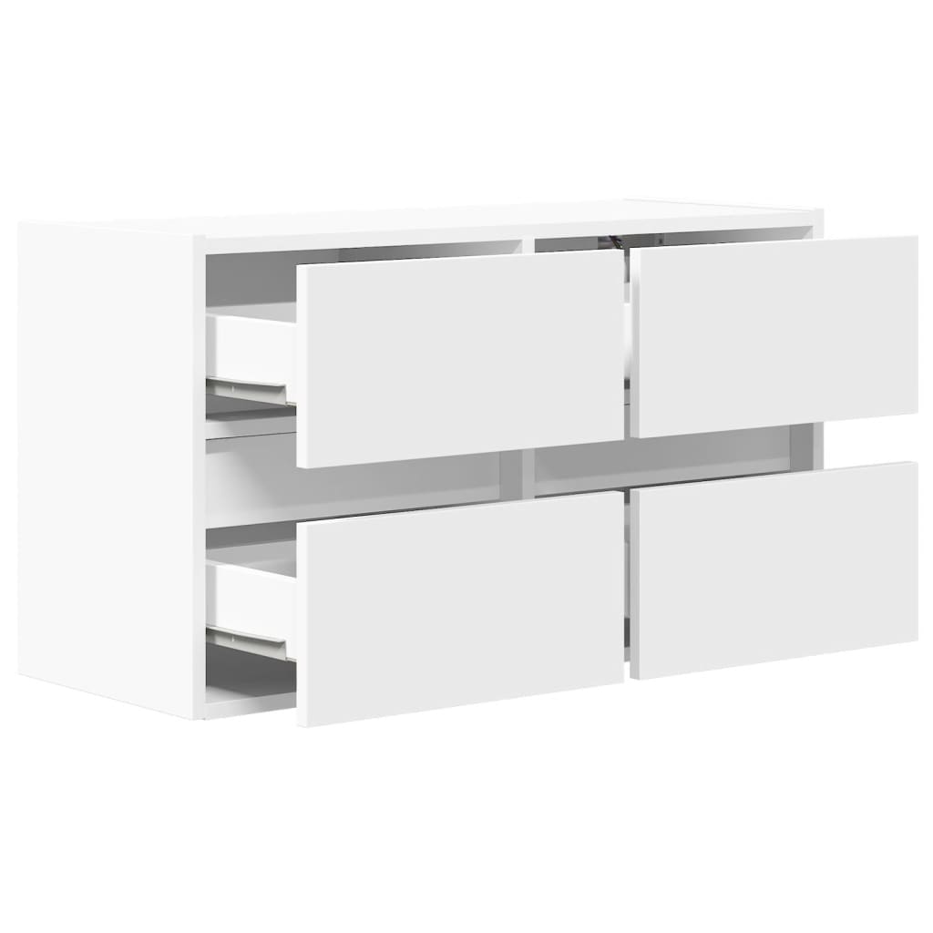 vidaXL Ścienna szafka TV z LED, biała, 80x31x45 cm