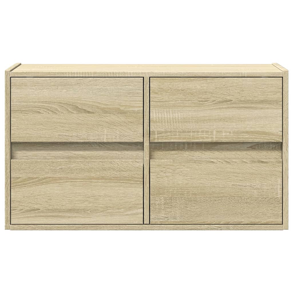 vidaXL Ścienna szafka TV z LED, dąb sonoma, 80x31x45 cm