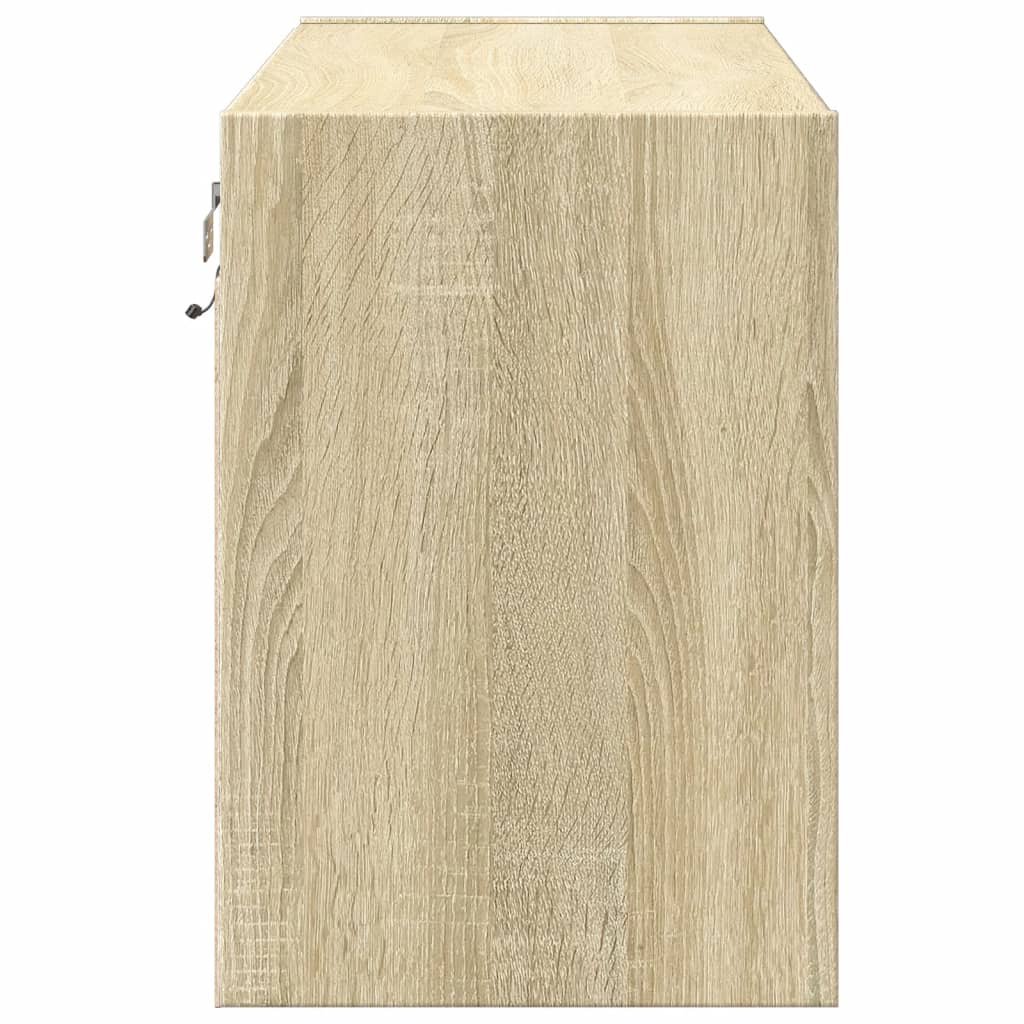 vidaXL Ścienna szafka TV z LED, dąb sonoma, 80x31x45 cm