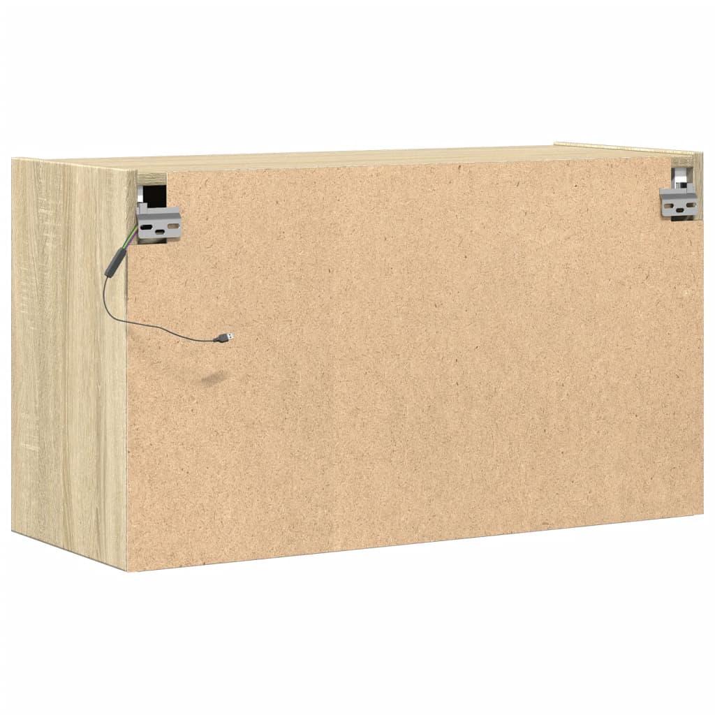 vidaXL Ścienna szafka TV z LED, dąb sonoma, 80x31x45 cm