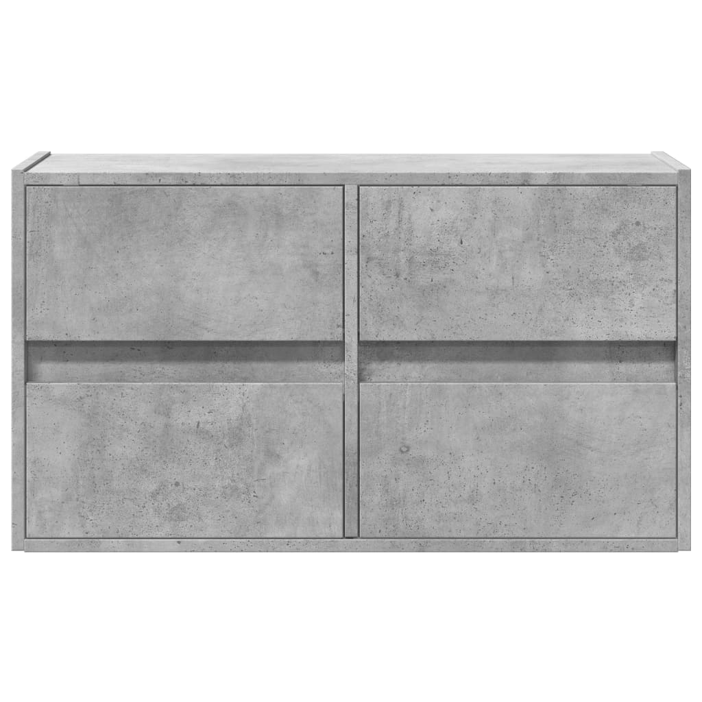 vidaXL Ścienna szafka TV z LED, szarość betonu, 80x31x45 cm